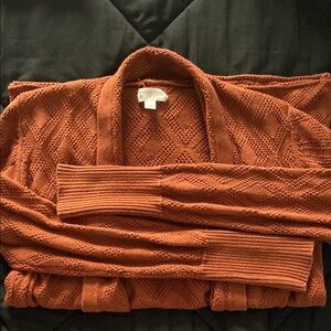 Market & Spruce Orange Cardigan Sweater